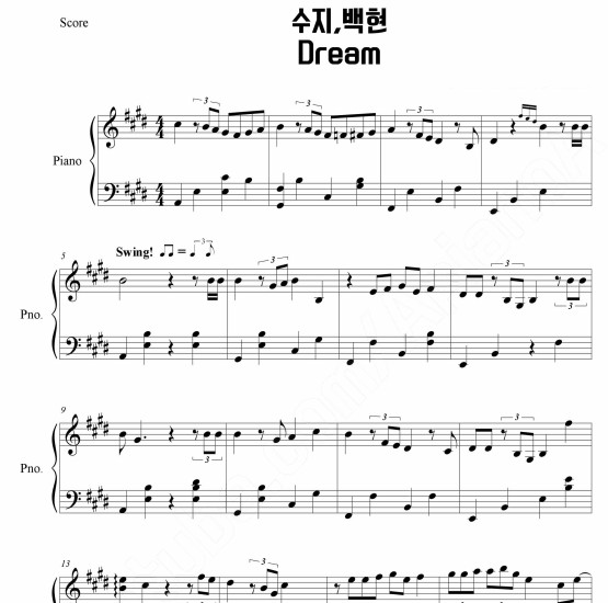 Suzy,Baekhyun - Dream钢琴谱