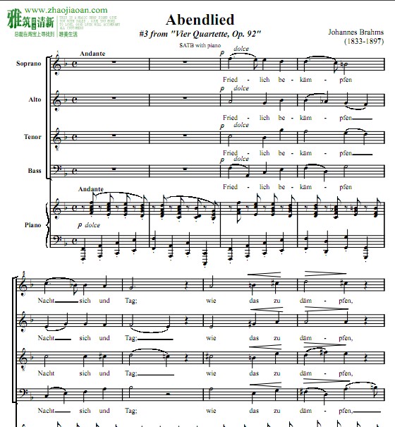 ķ˹Abendlied Op92No.3 