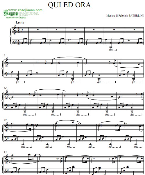 Fabrizio Paterlini — Qui ed ora钢琴谱