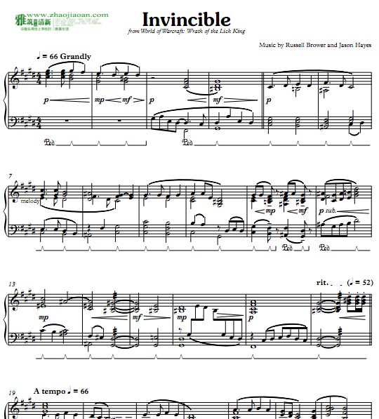 魔兽世界 Invincible钢琴谱