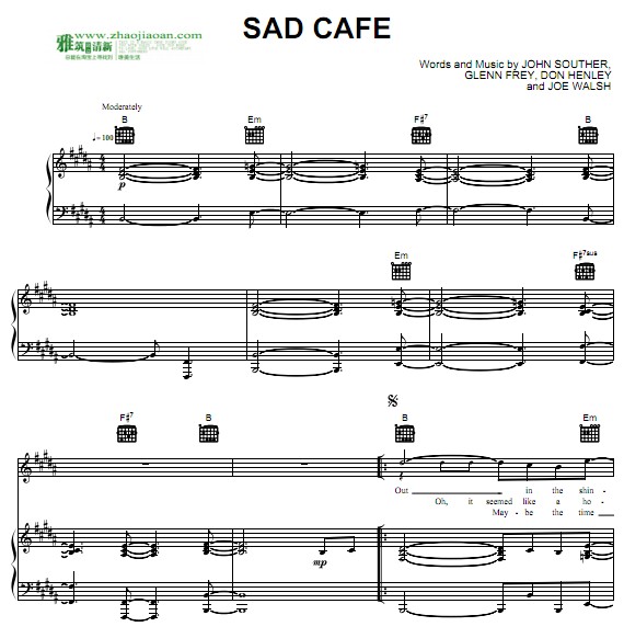 Sad Cafe钢琴谱