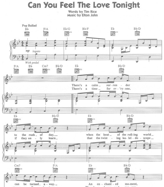 can you feel the love tonight_Elton John