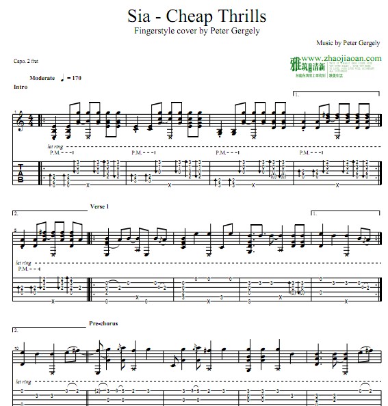 Cheap Thrills - Sia 吉他谱