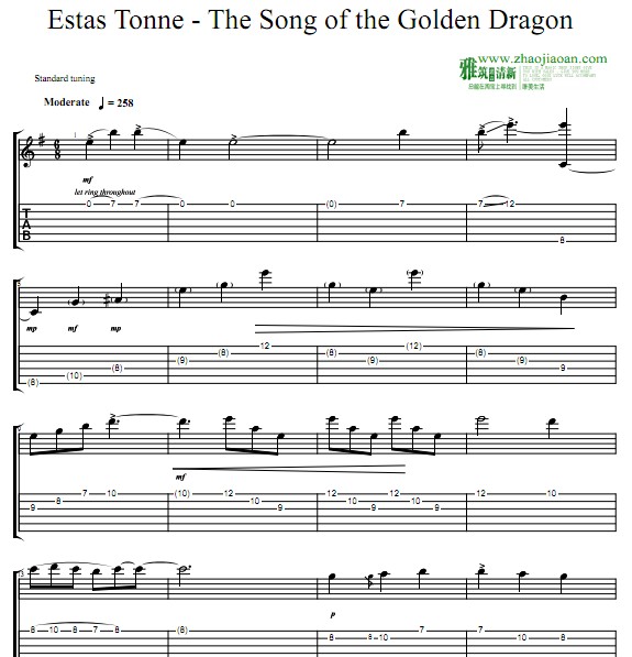 Estas Tonne - The Song of the Golden dragon