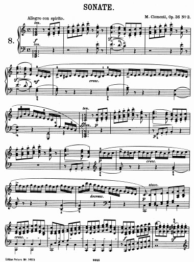 克莱门蒂C大调小奏鸣曲钢琴谱带指法op.36 no.3