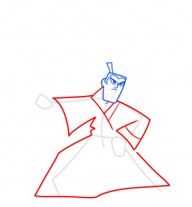 how to draw samurai jack step 4