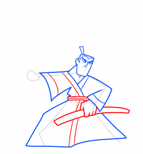 how to draw samurai jack step 5