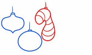 how to draw christmas bulbs step 3