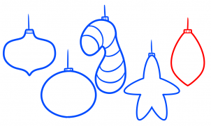 how to draw christmas bulbs step 5