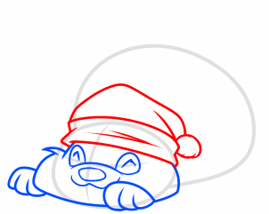 how to draw a christmas panda step 4