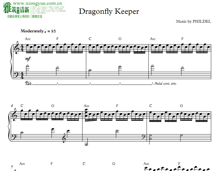 Phildel - Dragonfly Keeper钢琴谱