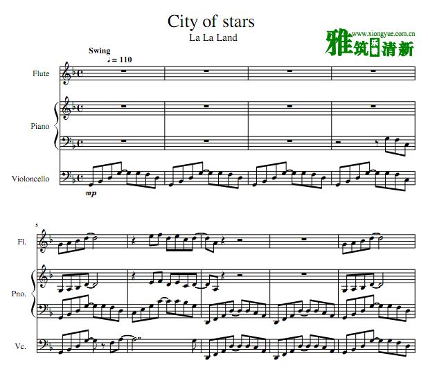 长笛与钢琴合奏曲谱_大鱼钢琴长笛合奏谱(2)