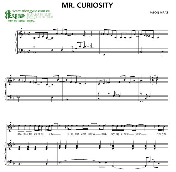 Mr Curiosity钢琴伴奏谱