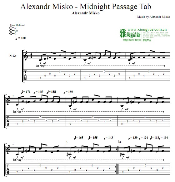 Alexandr Misko Midnight Passage Tabָ