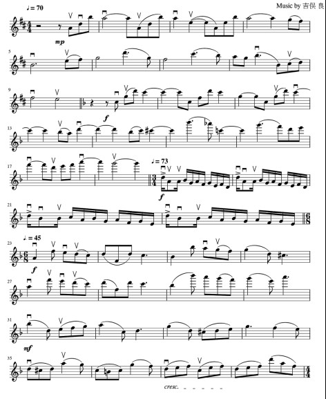 姫たちの戦国op 大河ドラマ 江小提琴谱