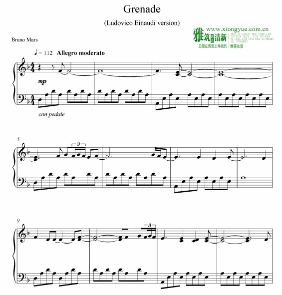 Ludovico EinaudiBruno Mars Grenade