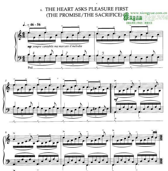 The Heart Asks Pleasure First钢琴谱