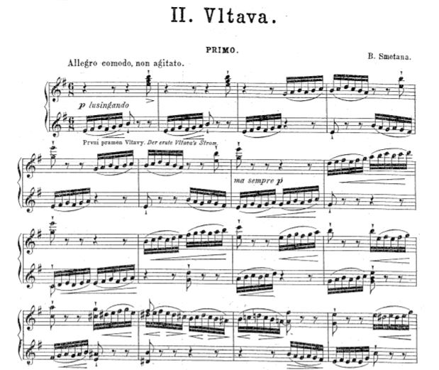 B.Smetana - Vltava四手联弹原版钢琴谱
