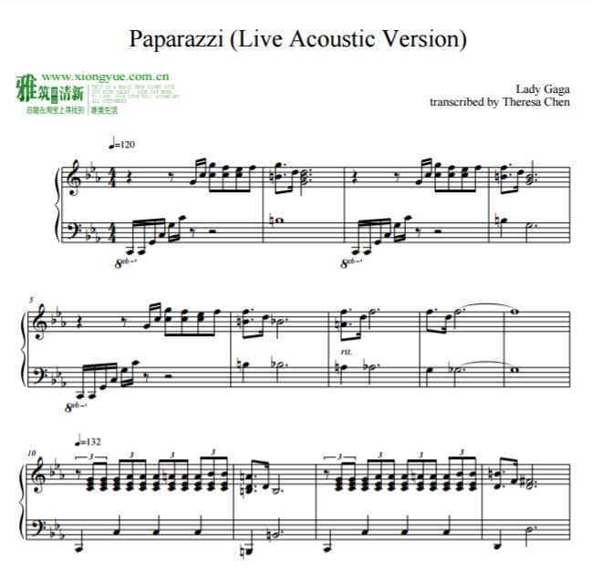 Lady Gaga - Paparazzi (Live Acoustic Version)