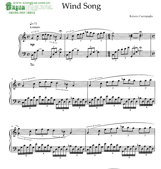 Roberto Cacciapaglia - Wind Song钢琴谱