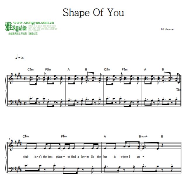 Ed Sheeran - Shape Of Youٶ