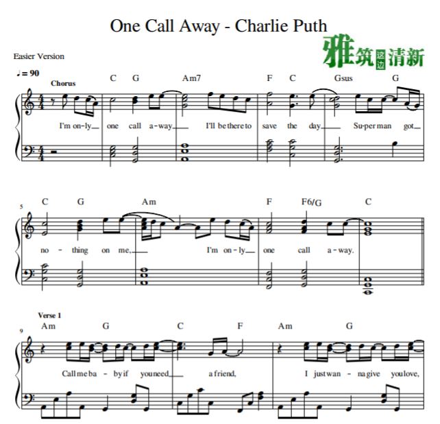 Charlie Puth - One Call Away 򵥰