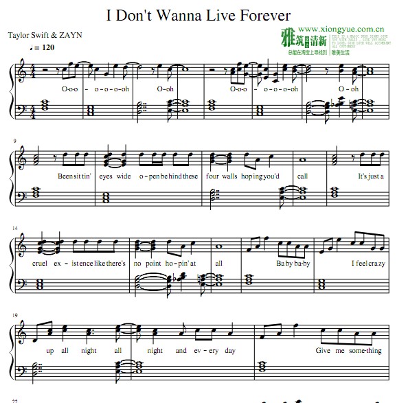 ZAYN, Taylor Swift — I Don’t Wanna Live Forever