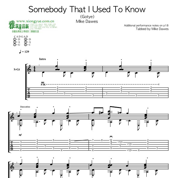 Mike Dawes - Somebody That I Used to Knowָ