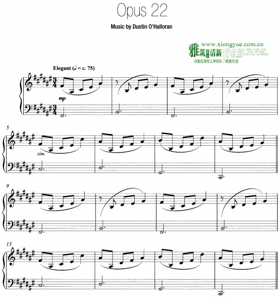 Dustin O'Halloran - Piano Sonata, Opus 22