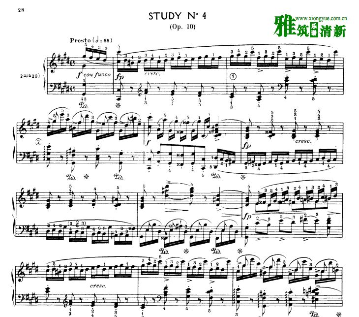  柯尔托教学版 肖邦钢琴练习曲12首 OP.10 钢琴谱