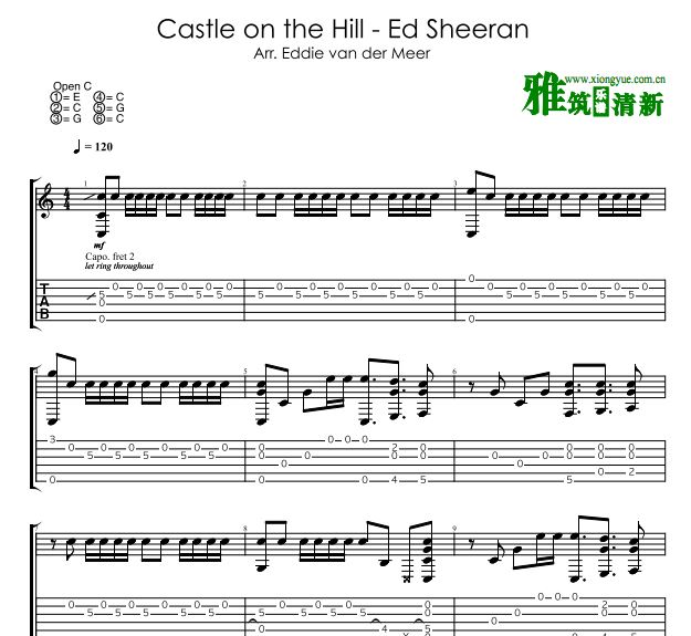 Eddie - Castle on the Hill指弹吉他谱
