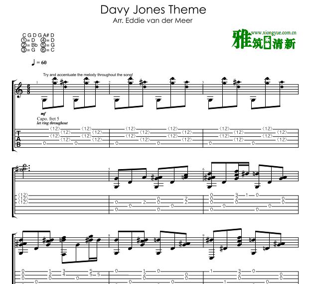 Eddie - Davy Jones theme指弹吉他谱
