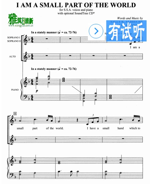 I Am a Small Part of the World SSAϳ+ٰ