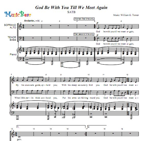 God Be With You Till We Meet Again SATBϳ׸ٰ