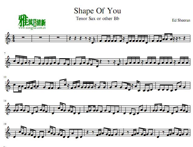 Shape Of You ˹ Bb Tenor