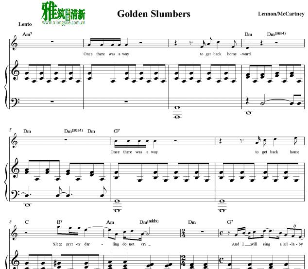 The Beatles - Golden Slumbers歌谱 声乐谱