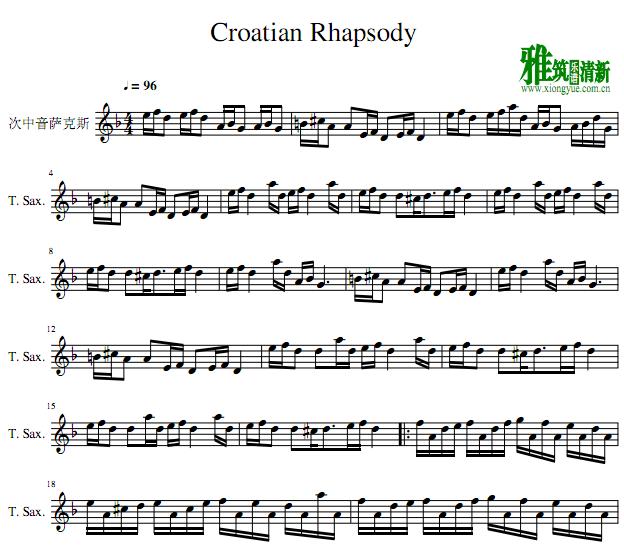 croatian rapsody sheet music