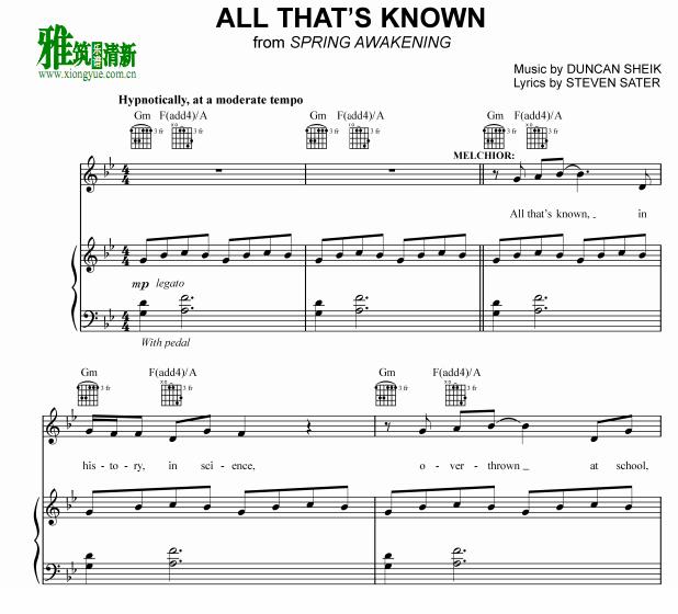 ϻ㡶֮ѡSpring Awakening  - All That's Known ٰ