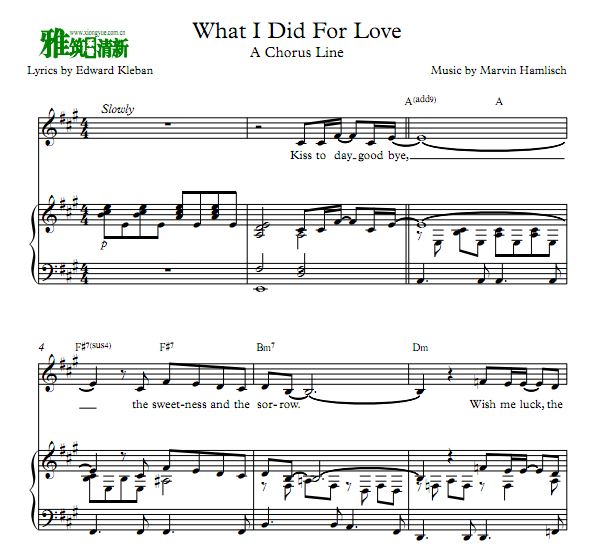 ־ What I Did for Love 