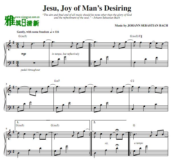 Stanton Lanier Jesu, Joy of Man's Desiring