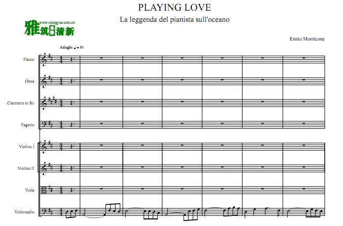 Playing Love per 长笛双簧管单簧管巴松双小提中提大提合奏谱 管弦乐合奏谱
