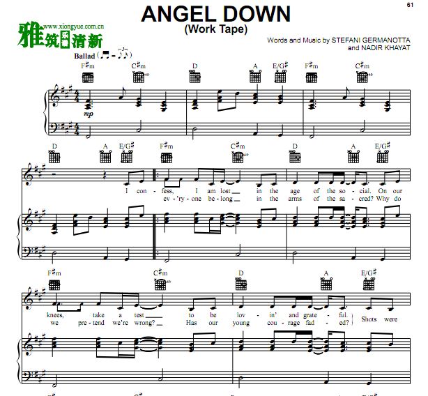 Lady Gaga - Angel Downٰ