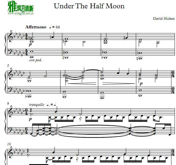 David Hicken - Under The Half Moon钢琴谱
