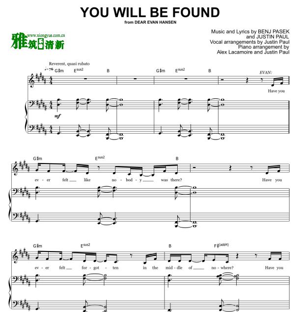Dear Evan Hansen - YOU WILL BE FOUNDְָ