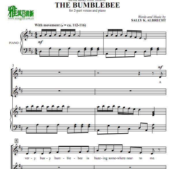 The Bumblebee 二声部合唱谱
