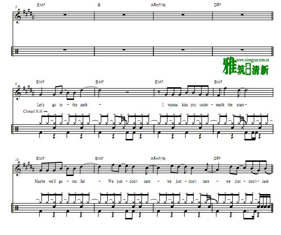 John Legend - P.D.A. (We Just Don`t Care)架子鼓谱