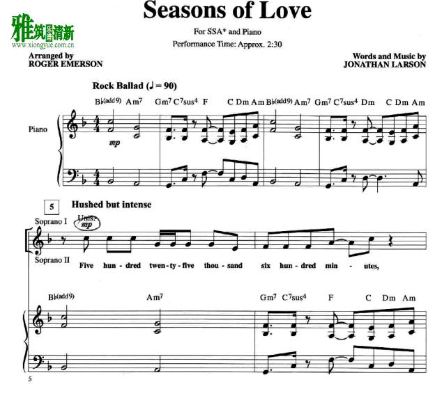 seasons of love SSAϳٰ