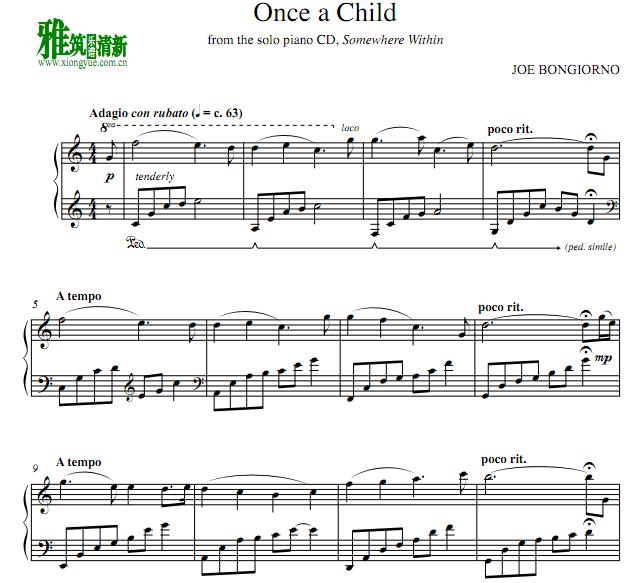 Joe Bongiorno - Once a Child钢琴谱