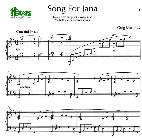Greg Maroney - Song for Jana