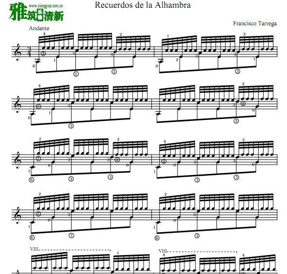 F.Tarrega׼ Ļrecuerdos de la alhambra